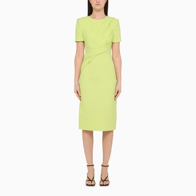 Roland Mouret Wool-silk Midi Dress In Green