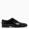 Ferragamo Black Leather Geoffrey Lace-up Shoes In Black