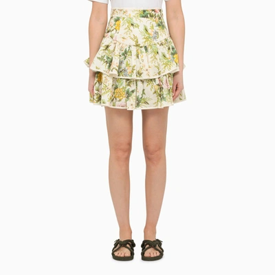 Alemais Floral Frilled Mini Skirt In Multicolor