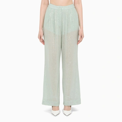 ROTATE BIRGER CHRISTENSEN ROTATE BIRGER CHRISTENSEN LIGHT BLUE TROUSERS WITH SEQUINS,1001352641PL/M_ROTAT-12-4805_112-38