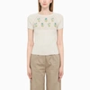 Cormio Embroidered Metallic Ribbed Cotton-blend Sweater In White