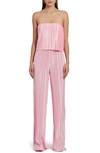 AMANDA UPRICHARD COLLINA PLISSÉ STRAPLESS JUMPSUIT