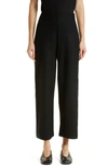 Eileen Fisher High Waist Wool Wide Leg Pants In Black