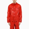 Ferragamo Hooded Jacket With Adjustable Drawstring Hem In Red