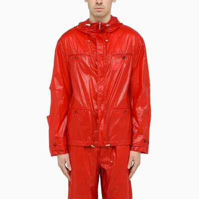 Ferragamo Four-pocket Hooded Jacket In Red