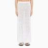 Ferragamo Side-slit Knit Skirt In White