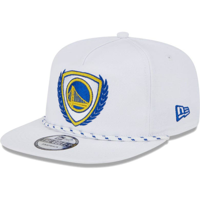 New Era White Golden State Warriors The Golfer Crest Snapback Hat