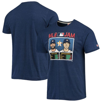 Homage Jose Altuve & Alex Bregman Heathered Navy Houston Astros Mlb Jam Player Tri-blend T-shirt In Heather Navy
