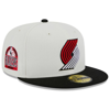 NEW ERA NEW ERA CREAM/BLACK PORTLAND TRAIL BLAZERS RETRO CITY CONFERENCE SIDE PATCH 59FIFTY FITTED HAT