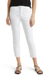 Wit & Wisdom 'ab'solution Raw Hem High Waist Crop Slim Jeans In Optic White