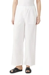 EILEEN FISHER WIDE LEG ORGANIC LINEN ANKLE PANTS