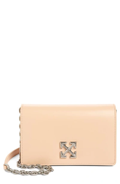 Off-white Jitney 0.5 Leather Shoulder Bag In Peach Orange