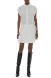 Helmut Lang Pleated Mini Shirtdress In Optic Wht