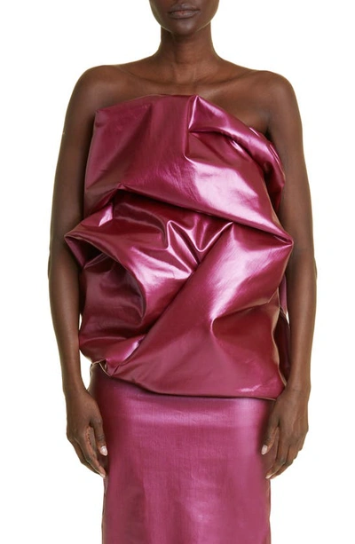 Rick Owens Hun Strapless Bustier In Pink