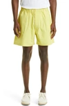 Mackintosh Captain Elasticated Waistband Shorts In Yellow