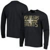 47 '47 BLACK NEW ORLEANS SAINTS BRAND WIDE OUT FRANKLIN LONG SLEEVE T-SHIRT