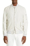 Eleventy Panelled Bomber Jacket In Sand And Ivory