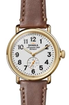 Shinola Men's Runwell 41mm Subsecond Leather Strap Watch In White