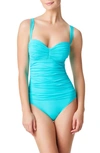 BLEU BY ROD BEATTIE KORE SHIRRED UNDERWIRE ONE-PIECE SWIMSUIT