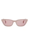 Fendi Baguette Mirrored Folding Nylon Cat-eye Sunglasses In Pink/pink Mirrored Solid