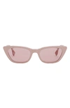 Fendi Baguette Mirrored Folding Nylon Cat-eye Sunglasses In Shiny Pink/ Solid Pink