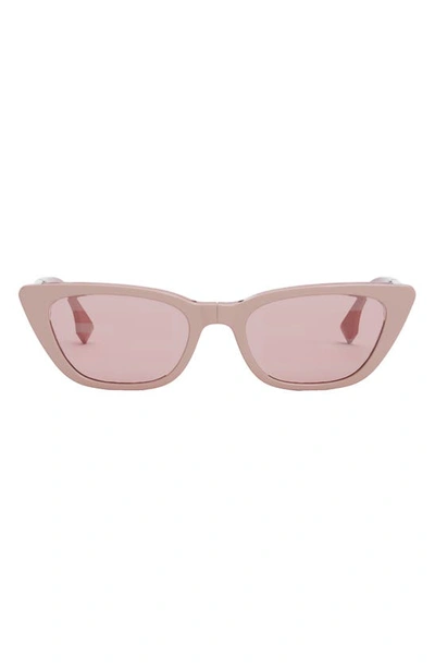 Fendi Baguette Mirrored Folding Nylon Cat-eye Sunglasses In Pink/pink Mirrored Solid