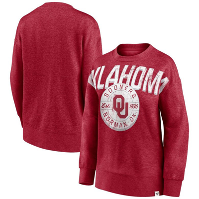 Fanatics Branded Heathered Crimson Oklahoma Sooners Jump Distribution Pullover Sweatshirt
