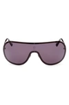 Moncler Avionn Shield Sunglasses In Gunmetal Black / Smoke