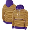 NIKE NIKE GOLD/PURPLE LOS ANGELES LAKERS 75TH ANNIVERSARY COURTSIDE STRIPED PULLOVER HOODIE