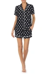 Kate Spade Print Short Pajamas In Black Dot