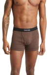 Tom Ford Cotton Stretch Jersey Boxer Briefs In Dark Brown