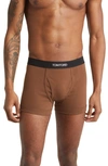 Tom Ford Cotton Stretch Jersey Boxer Briefs In Brown