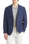 Nordstrom Patch Pocket Linen Sport Coat In Blue Twilight