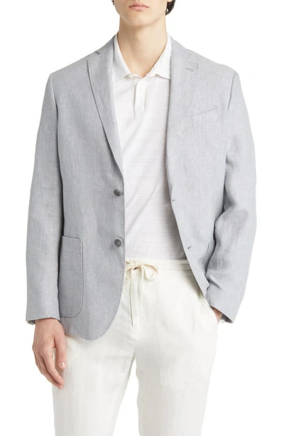 Nordstrom Patch Pocket Linen Sport Coat In Grey Silk