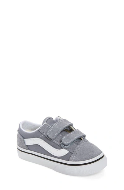 Vans Kids' Old Skool V Sneaker In Suede Grey Chambray