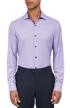 Wrk Slim Fit Houndstooth Stretch Dress Shirt In Purple