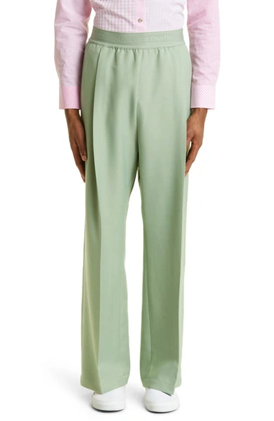 Stockholm Surfboard Club Pleated Trousers In Green