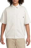 Nike Men's Club Button-down Short-sleeve Top In Light Brown/ Cream