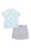 LITTLE ME SAILBOAT COTTON POLO & SHORTS SET