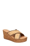 Bella Vita Woven Wedge Slide Sandal In Dark Natural