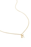 Monica Vinader Initial Pendant Necklace In Yellow Gold