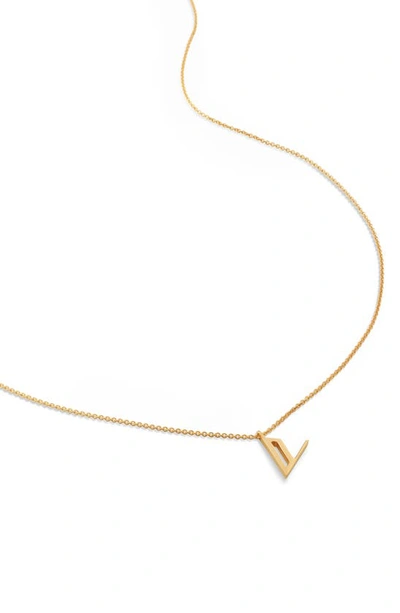 Monica Vinader Initial Pendant Necklace In 18ct Gold Vermeil/ Ss