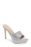Gianvito Rossi Metallic Crystal Stiletto Mules In Silver