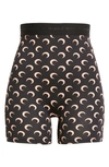 Marine Serre Moon Printed Jersey Biker Shorts In All Over Moon Tan On Black