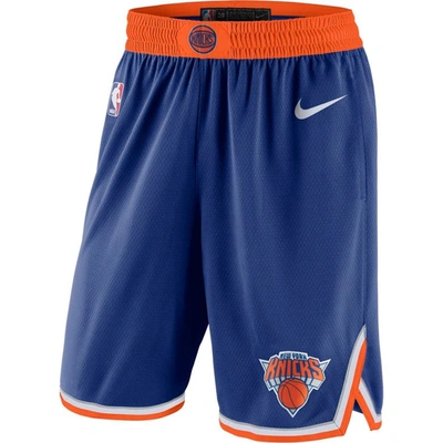 Nike Men's 2019/20 New York Knicks Icon Edition Swingman Shorts In Blue
