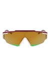 Nike Marquee Edge 64mm Oversize Shield Sunglasses In Night Maroon/ Bronze Mirror