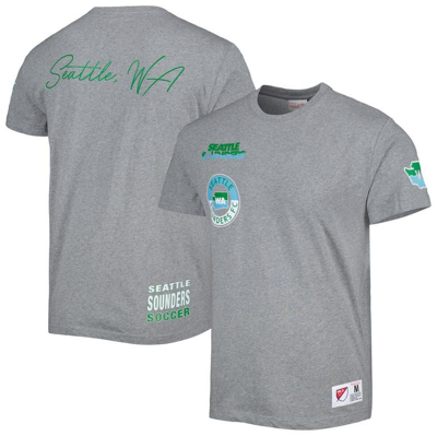 Mitchell & Ness Men's  Gray Seattle Sounders Fc City T-shirt