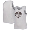 Soft As A Grape Gray San Diego Padres Plus Size High Neck Tri-blend Tank Top In Gray