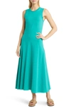 Nordstrom Sleeveless Cotton Blend Dress In Green Enamel