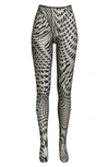 Mugler Star-mesh High-waisted Leggings In Black / Black
